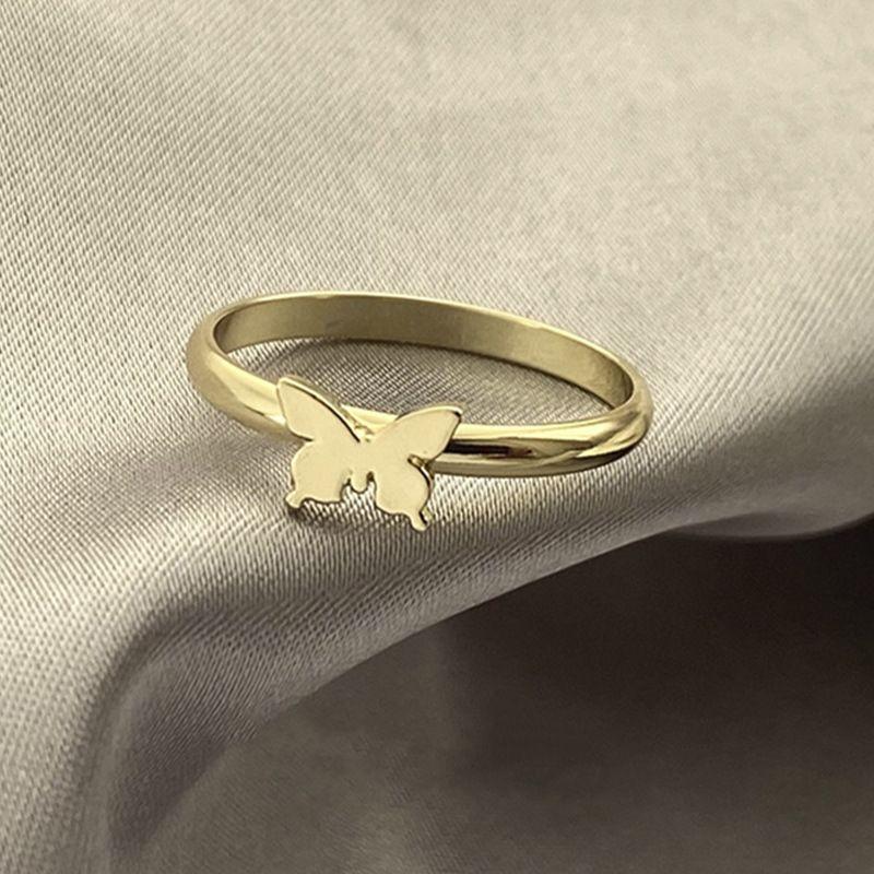 GlobalFlow Gold Plated Butterfly Couple Rings