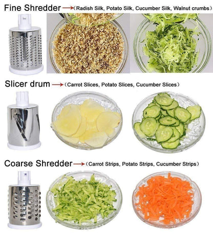 GlobalFlow 4 in 1 Rotary Drum Vegetable Grater & Slicer