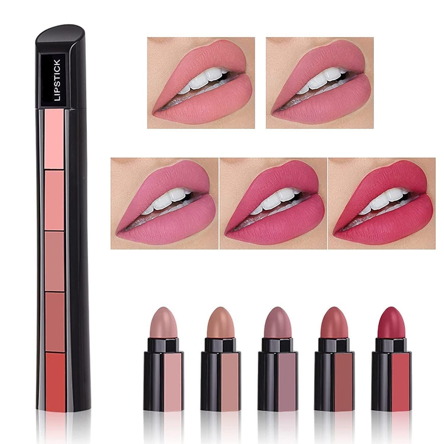 5 in 1 Lipsticks Combo Set | Women's Day Special Offer (BUY 1 GET 1 FREE)