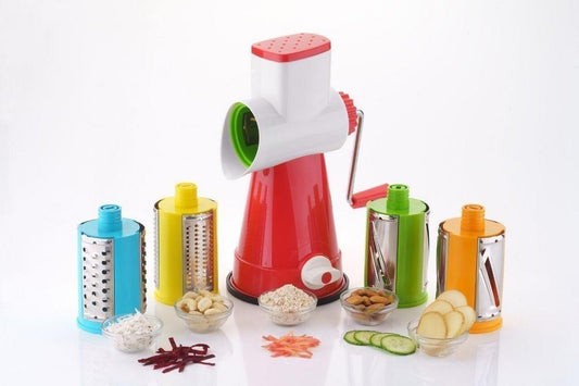 GlobalFlow 4 in 1 Rotary Drum Vegetable Grater & Slicer