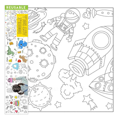 Reusable Doodle Art Roll - Universe Theme (2 meters)